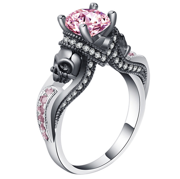 Hainon Women's Skull Ring: European and American Punk Style for Motor Bikers - Perfect Party Ring with Birthday Stone, Men's Skull Jewelry