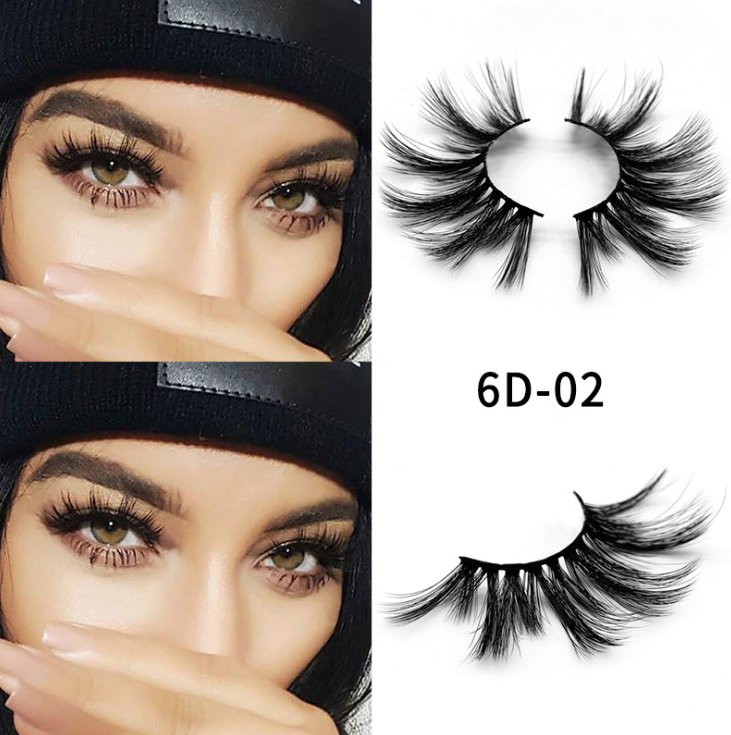 Nethong 25mm Mink False Eyelashes: 6D Three-Dimensional Messy Cross-Eyelashes - European and American Cross-Border Eye Lashes