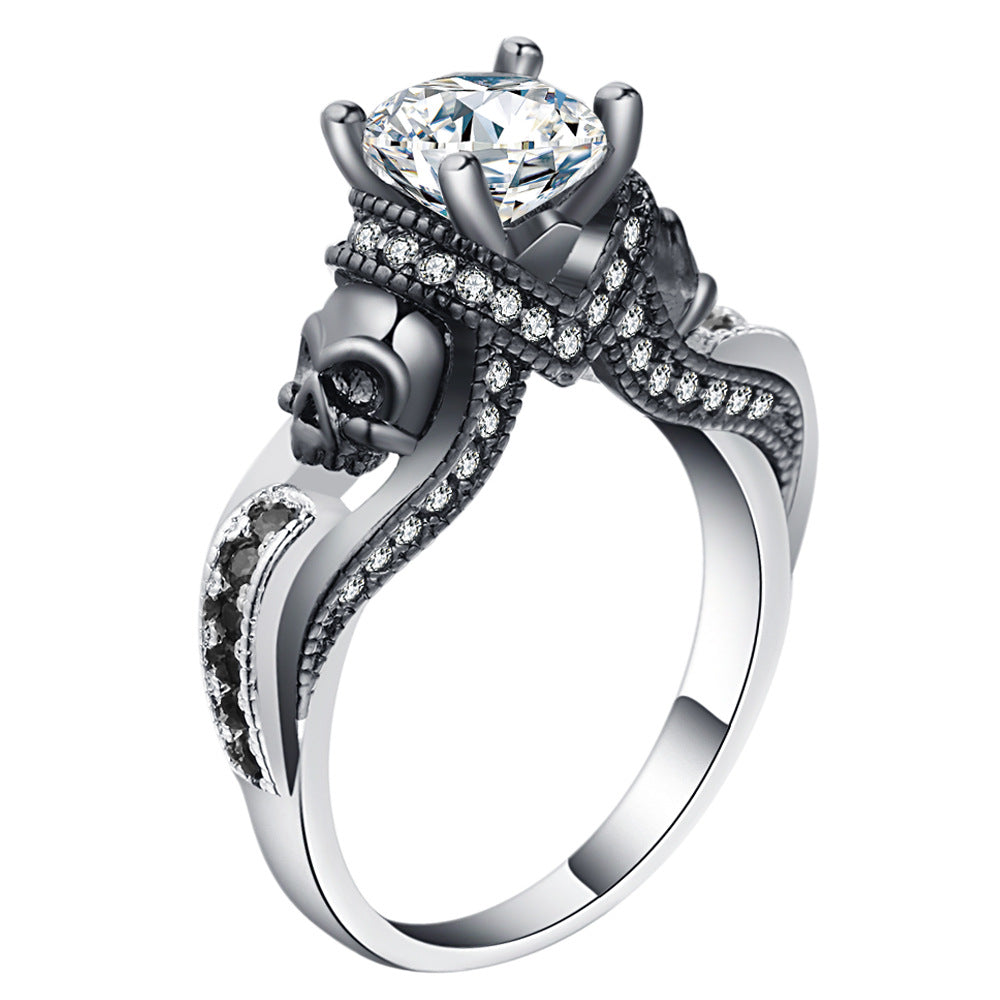 Hainon Women's Skull Ring: European and American Punk Style for Motor Bikers - Perfect Party Ring with Birthday Stone, Men's Skull Jewelry