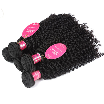10A Deep Curly Brazilian Human Hair Bundles Weave