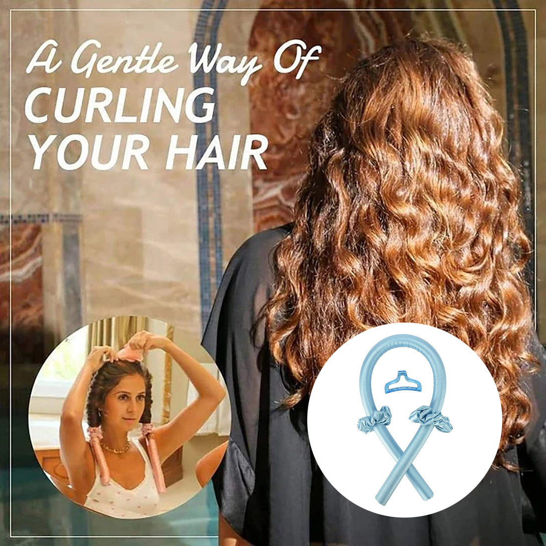 Heatless Curling Rod: Curls Silk Ribbon Curlers, Sleeping Soft Headband Wave.