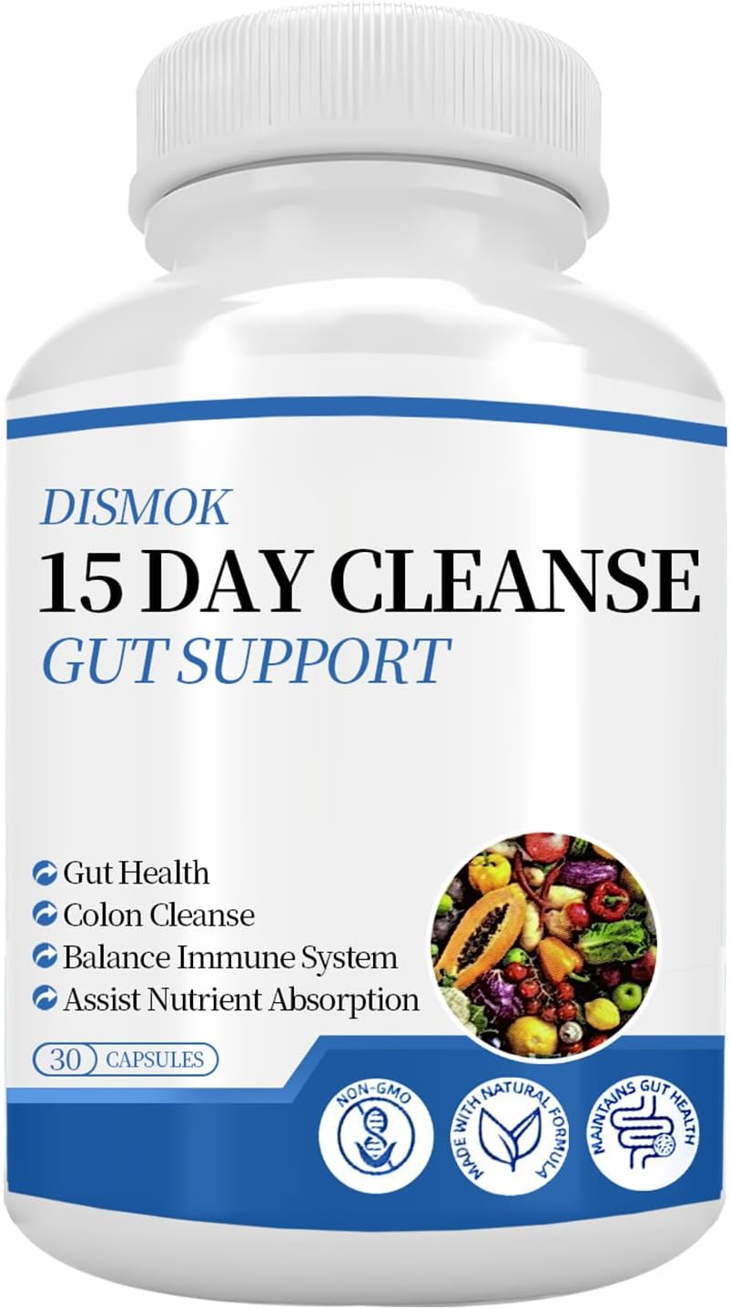 15-Day Colon Cleanse – Constipation & Bloating Relief – Gut Support for Men & Women – 30 Capsules