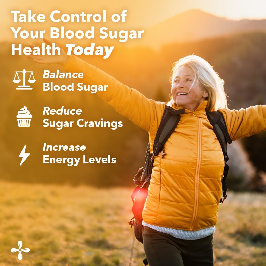 Blood Sugar Support Supplement – Chromium, Cinnamon, Gymnema, Bilberry, Alpha Lipoic Acid – Supports Circulation, Vision & Glucose Metabolism – 90 Capsules