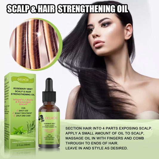 Rosemary Mint Hair Growth Fluid Scalp Massage, Rosemary Mint Scalp & Hair Strengthening Oil