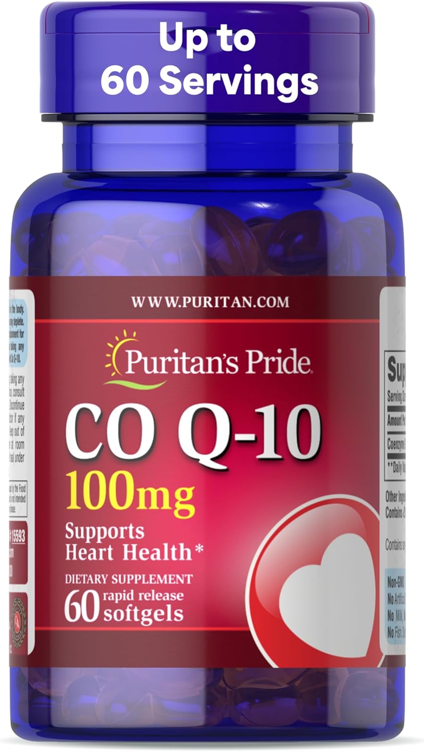 CoQ10 100mg – Heart Health, Blood Pressure & Aging Support – 60 Rapid Release Softgels