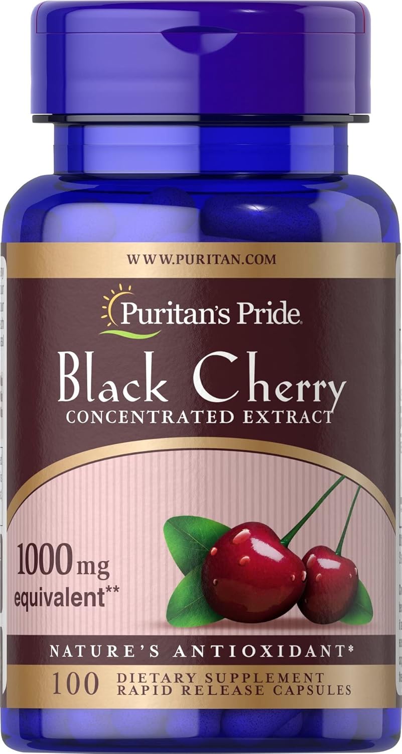 Black Cherry Extract 250mg (1000mg Equivalent) – 100 Capsules for Wellness & Daily Support