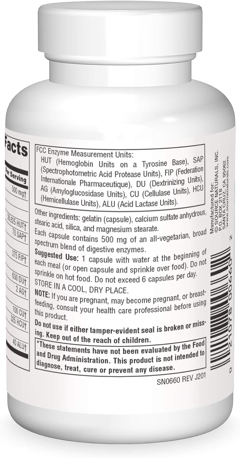 Essential Enzymes 500mg – Digestive Support for Gas, Bloating & Constipation Relief – 120 Capsules – Herbal Blend for Immune & Gut Health