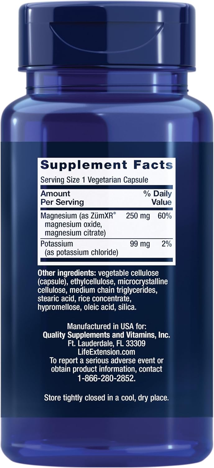 Potassium & Extended-Release Magnesium – Blood Pressure & Heart Health Support – Non-GMO, Vegetarian, 60 Capsules