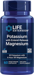 Potassium & Extended-Release Magnesium – Blood Pressure & Heart Health Support – Non-GMO, Vegetarian, 60 Capsules