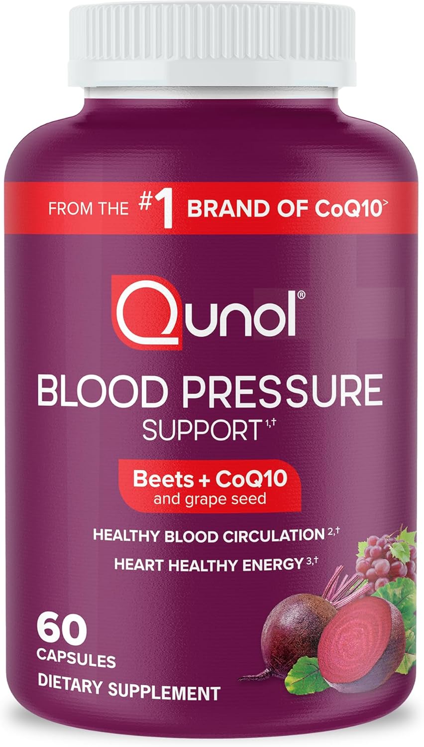 Blood Pressure Support – 3-in-1 Beet Root, CoQ10 & Grape Seed Extract – Heart & Circulation Formula – 60 Capsules
