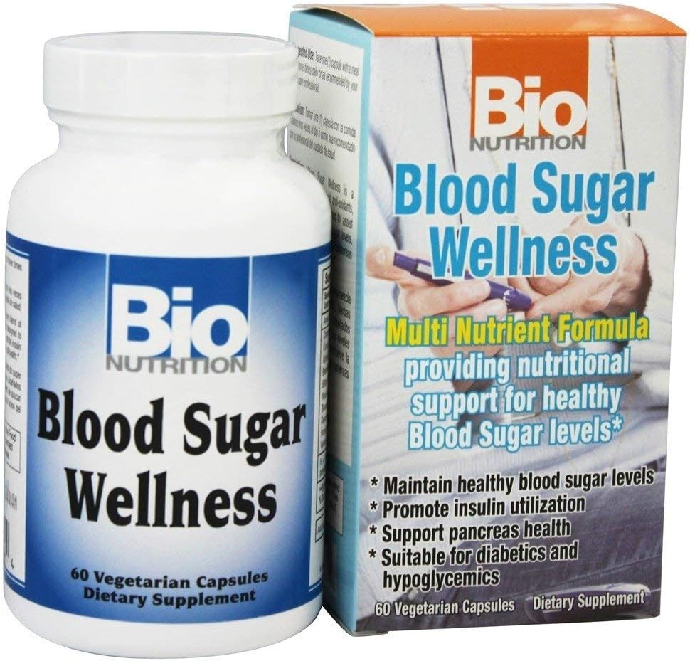 Blood Sugar Wellness Supplement – Natural Glucose Support with Herbal Blend – 60 Vegetarian Capsules