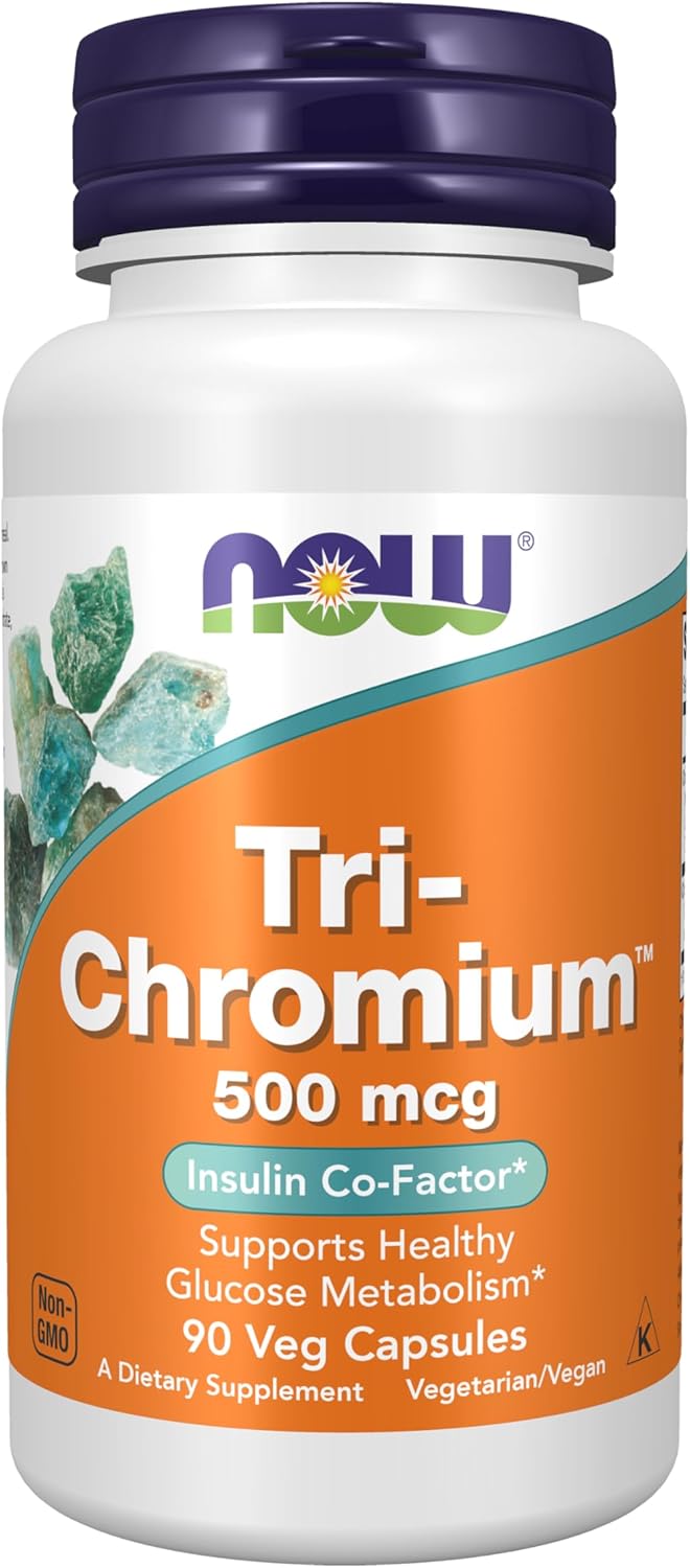 Tri-Chromium 500 mcg with Cinnamon – Blood Sugar Support & Insulin Co-Factor Supplement – Metabolism & Glucose Health – 90 Vegan Capsules