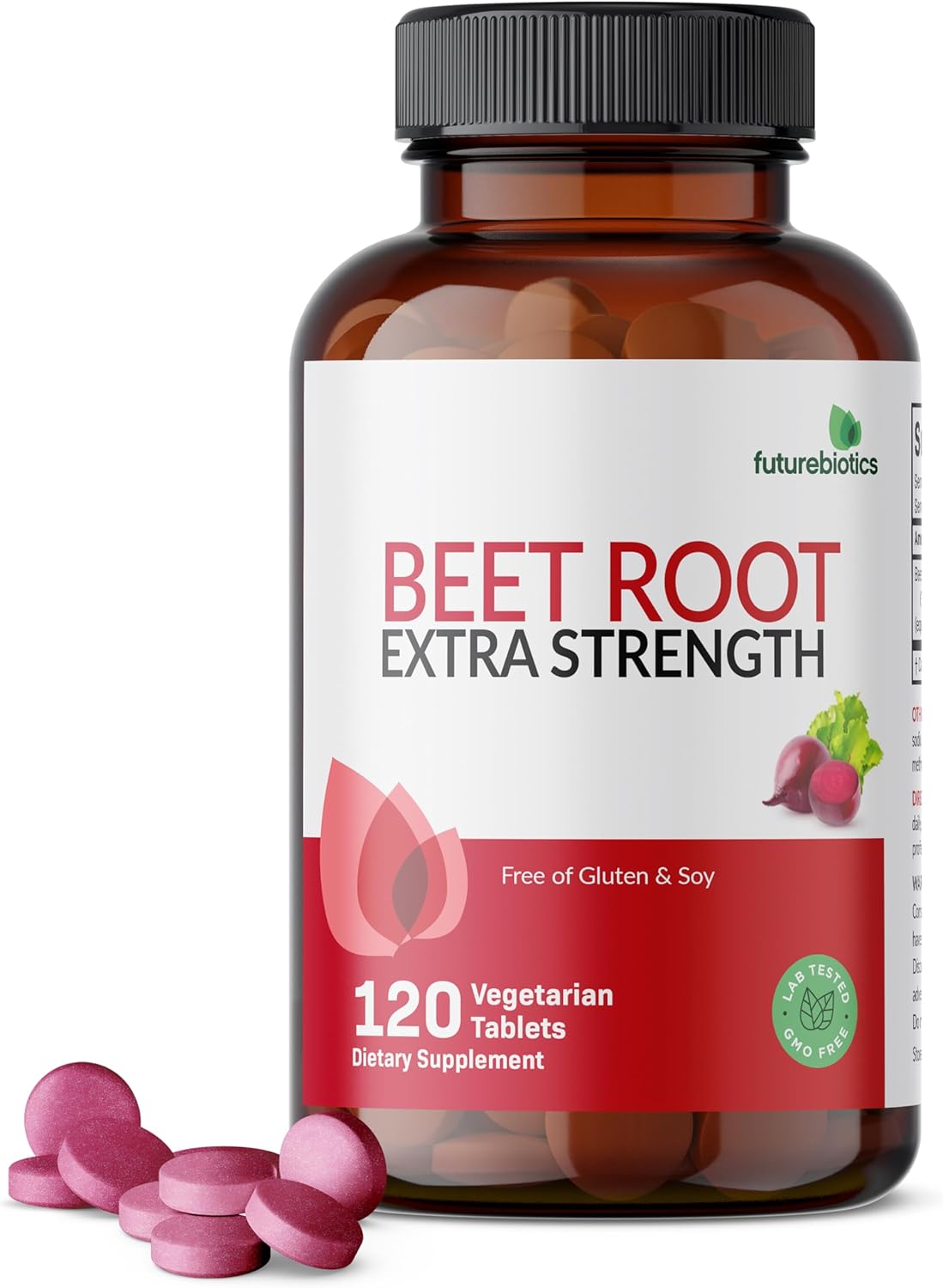 Beet Root Extra Strength – 120 Vegetarian Tablets – Non-GMO Circulation & Heart Support Supplement