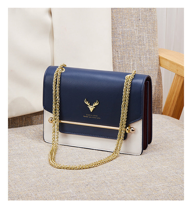 Deer Head Crossbody Shoulder Bag with Fashion Texture