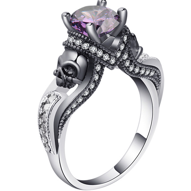 Hainon Women's Skull Ring: European and American Punk Style for Motor Bikers - Perfect Party Ring with Birthday Stone, Men's Skull Jewelry