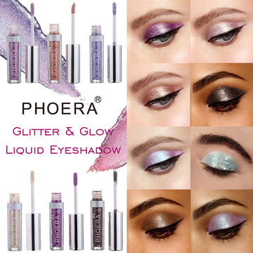 PHOERA Magnificent Metals Glitter and Glow Liquid Eyeshadow in 12 Colors