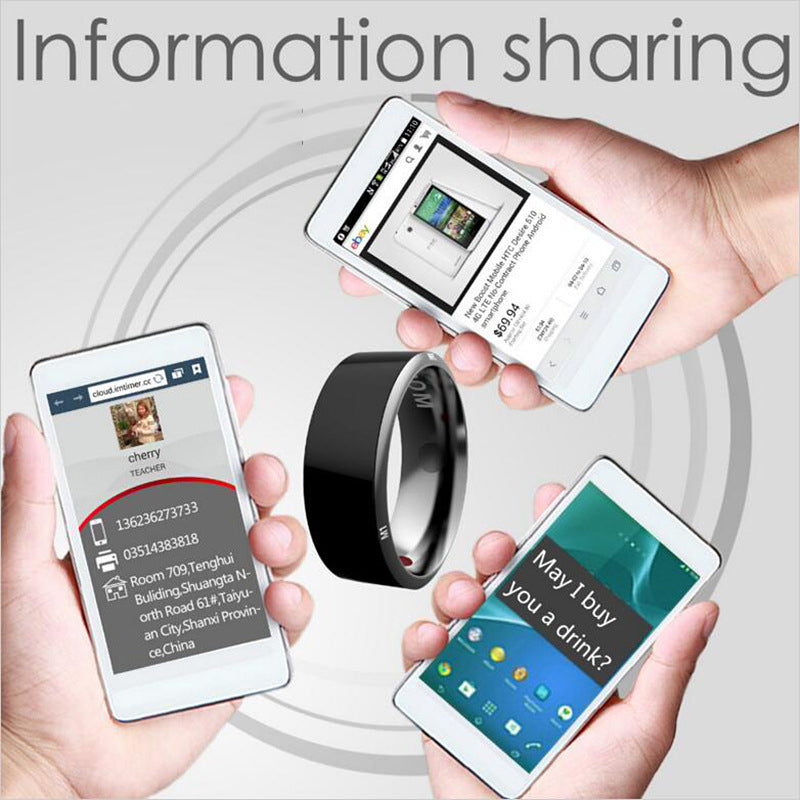 Smart Ring: Multifunctional Black High-Tech Wearable Device