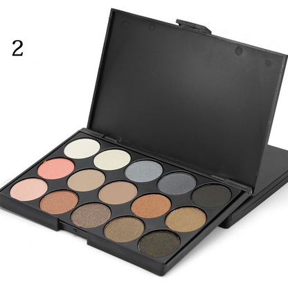 15-Color Eyeshadow Palette: Earthy Tones, Smoky Shadows - E15 Multicolor Makeup Palette