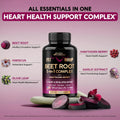 Beet Root Capsules – Heart & Blood Pressure Support with Hawthorn, Hibiscus & Garlic – 120 Capsules