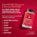 Heart Defend-Her – Women's Heart Health Supplement with CoQ10, K2 MK-7 & Grape Seed – Supports Blood Pressure, Arteries & Bones – 60 Veg Capsules