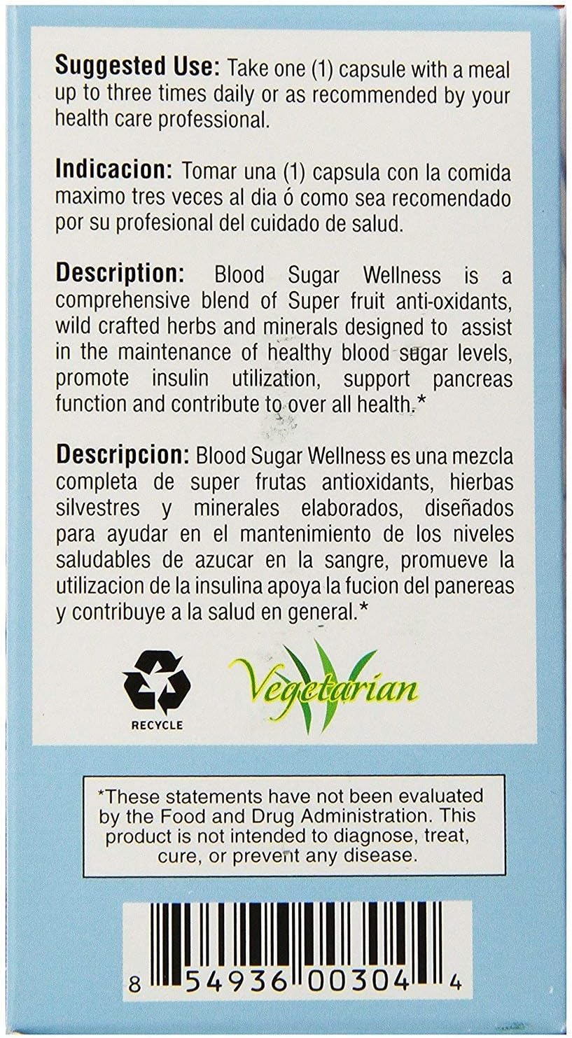 Blood Sugar Wellness Supplement – Natural Glucose Support with Herbal Blend – 60 Vegetarian Capsules