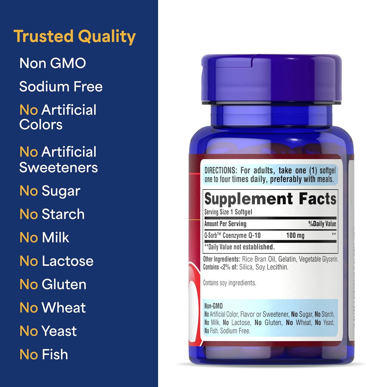 CoQ10 100mg – Heart Health, Blood Pressure & Aging Support – 60 Rapid Release Softgels