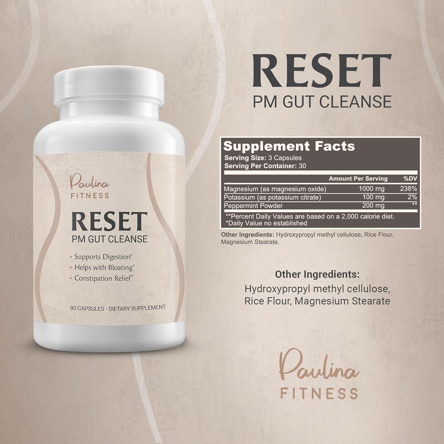 Reset Overnight Digestive Aid – Natural Detox, Bloating Relief & Gut Health Support | Cleanse for Weight Management & Constipation Relief | 90 Capsules