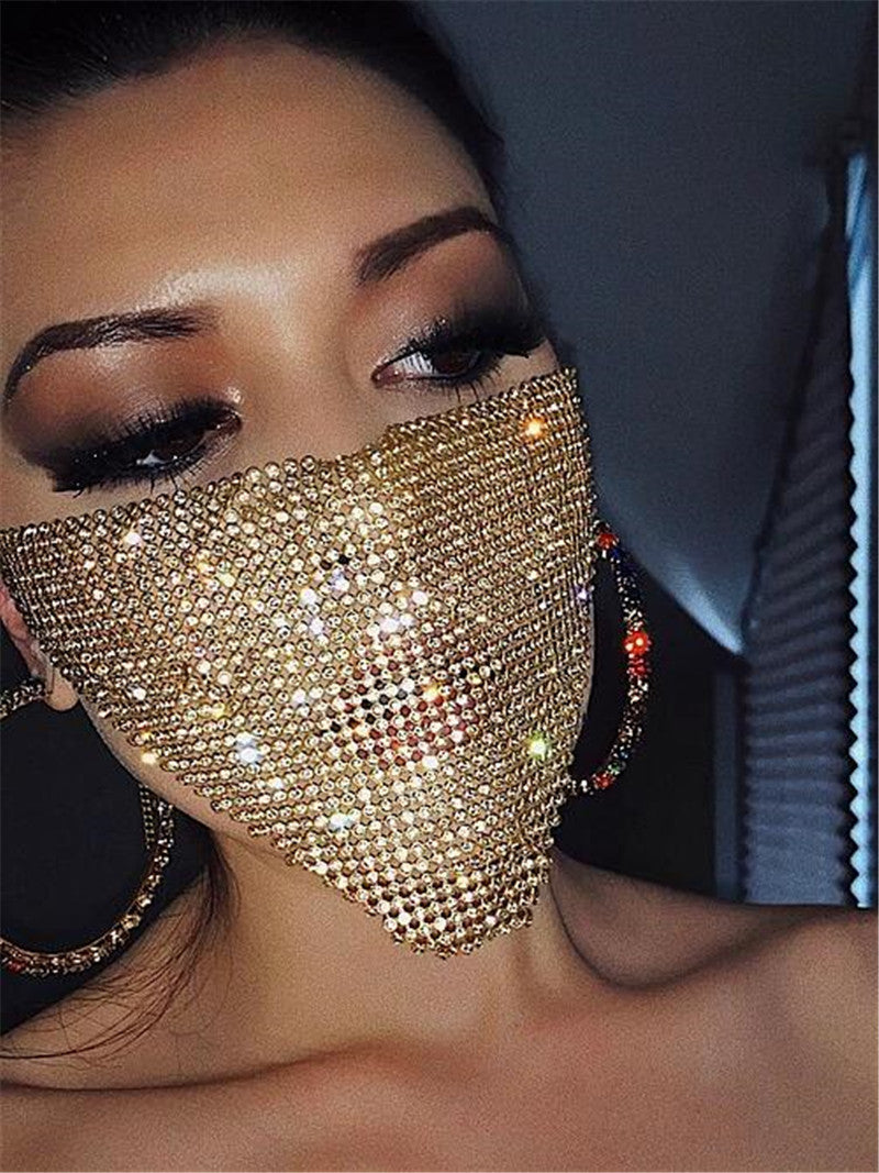 Explosive Dazzling Metal Flash Jewelry Mask