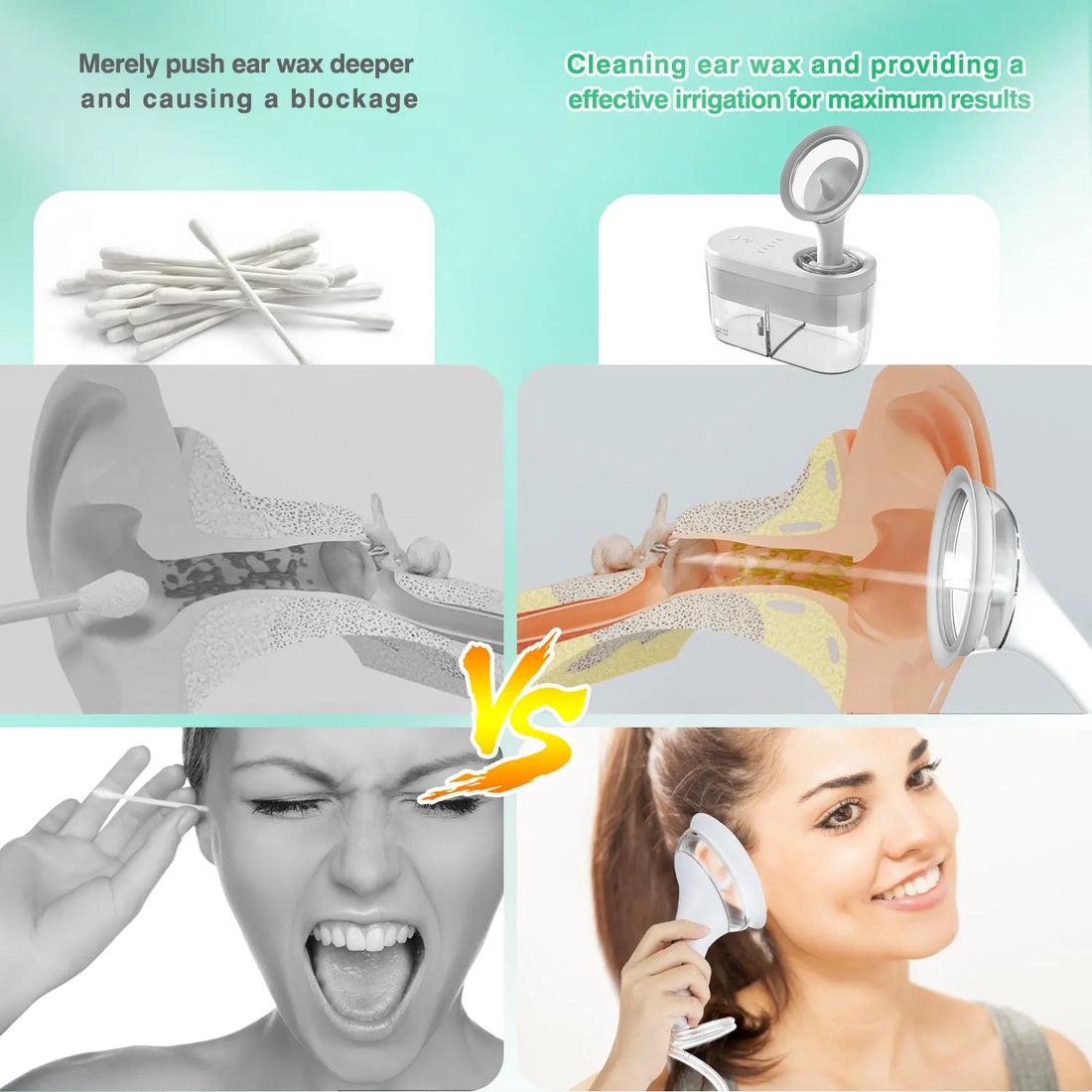 Electric Earwax Remover & Ear Cleaner – 4-Level Ear Irrigator with Soft Tips, Safe for Adults, Ear Infection Cleaning Tool