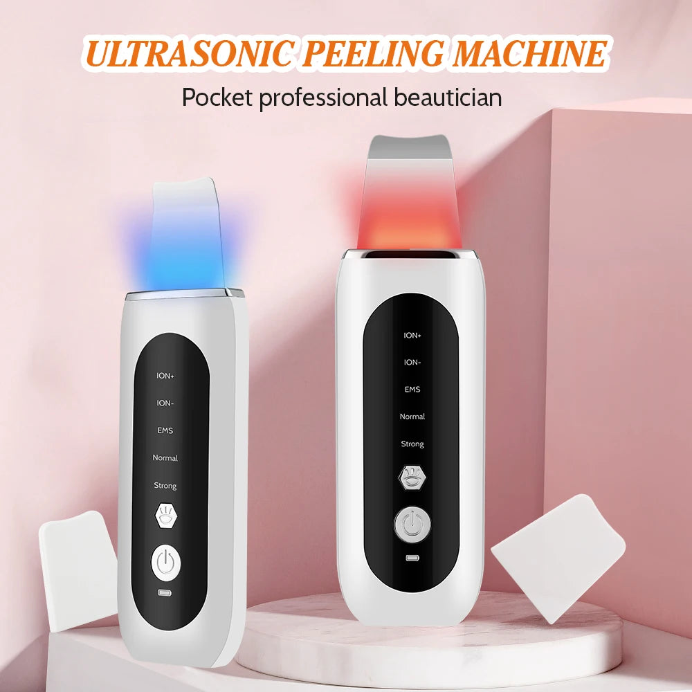 2024 Ultrasonic Face Scrubber – USB Rechargeable Skin Lifting & Pore Cleansing Tool, Blackhead Remover with Ion Technology