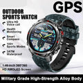 Outdoor sports watch with GPS features on a white background
