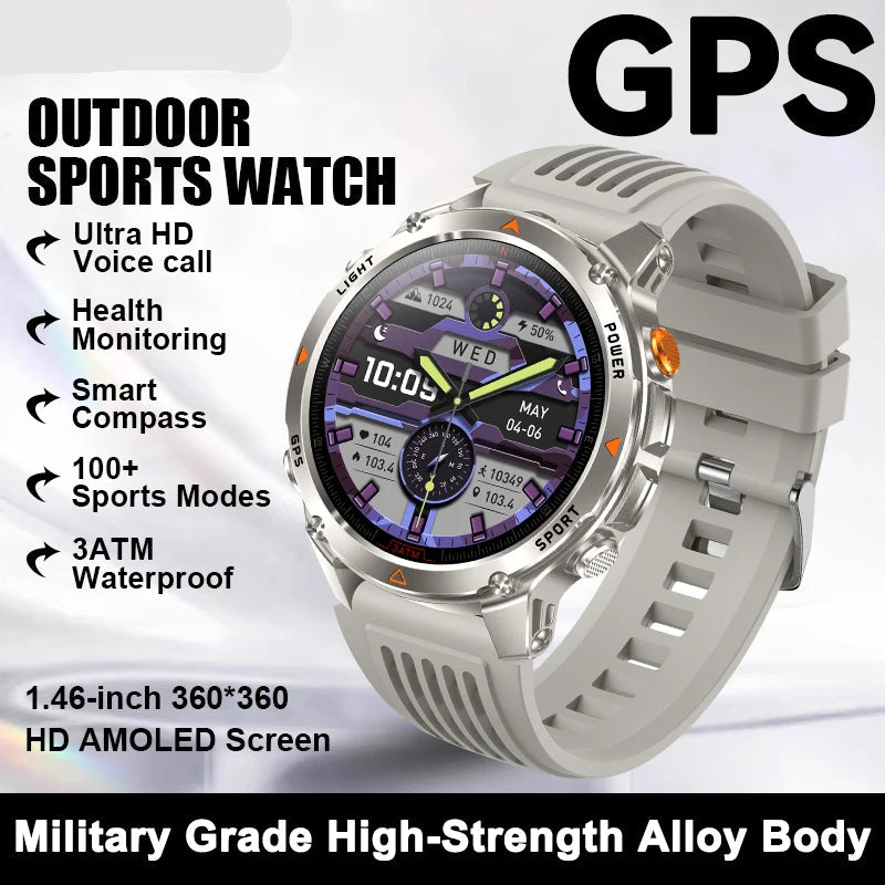 Smartwatch with GPS features on a white background.