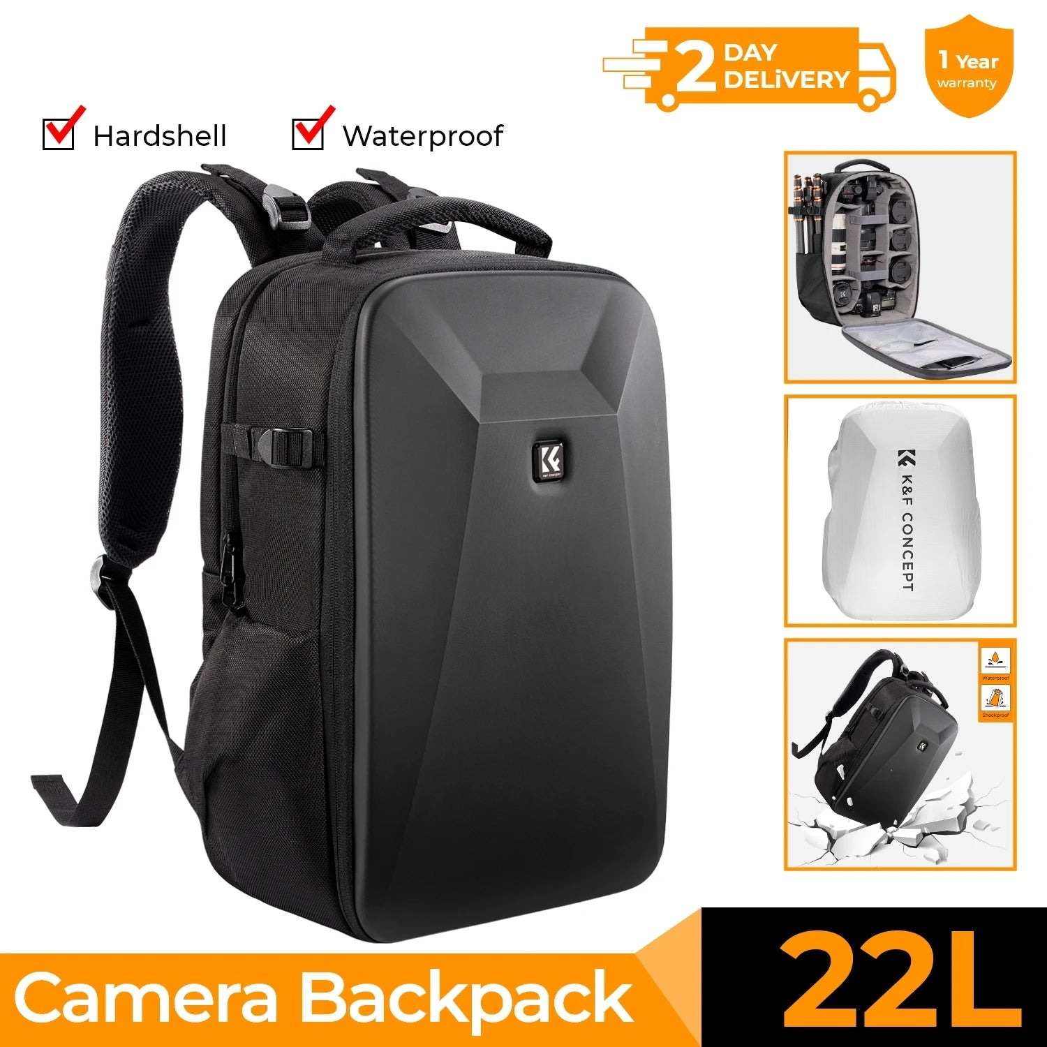 Anti-Theft Camera Backpack Large Capacity Waterproof Travel Bag on a white background