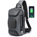 Anti-Theft Crossbody Bag Men Waterproof Travel Messenger Sling Pack on a White Background