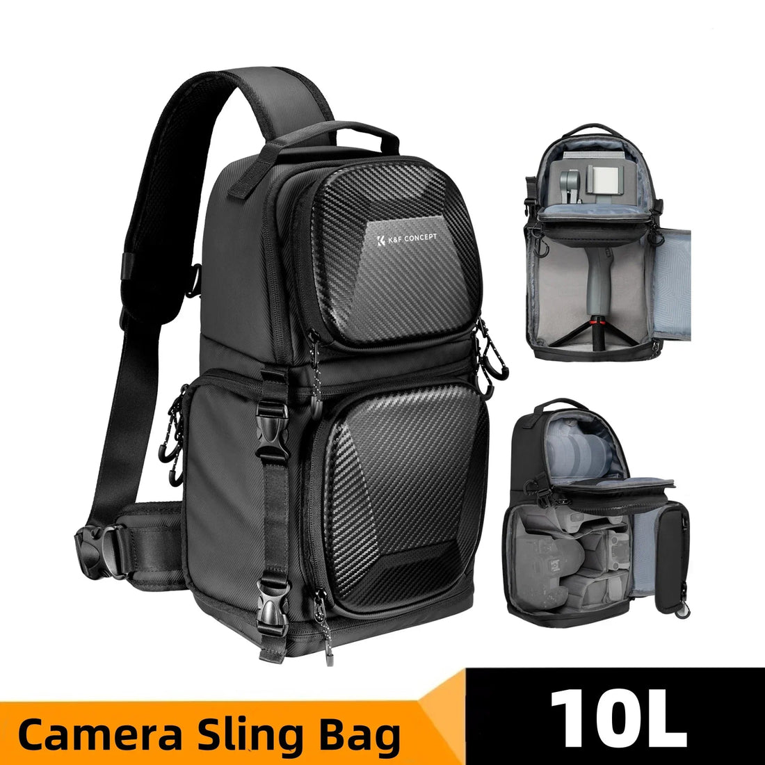 Camera Sling Bag Hardshell Crossbody Photographer Shoulder Backpack on a white background
