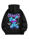 cartoon rabbit hooded sweater, women's fashion hoodie, creative letter print hoodie, casual pullover for women, high street style hoodie, drawstring sweater for women, trendy hooded sweater, stylish cartoon hoodie, rabbit print sweatshirt, women's casual sweater, graphic letter hoodie, cute rabbit hoodie, women's pullover sweater, casual winter hoodie, streetwear hooded sweater, women's drawstring hoodie, fashionable hoodies for women, trendy women's sweatshirt, printed hoodie for women, rabbit-themed cloth