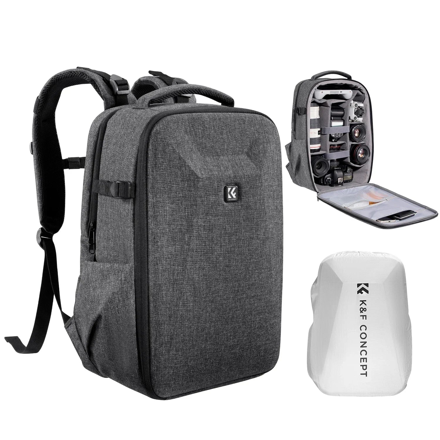 Durable Anti-Theft Camera Backpack Large Waterproof Travel Bag on a White Background