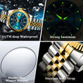Everyday men’s waterproof watch with luminous dial, date display, stainless steel comfort strap, hardlex glass, and durable 3ATM water-resistant design