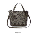 Coffee Folding Glow Tote Stylish Women’s Geometric Handbag on a white background