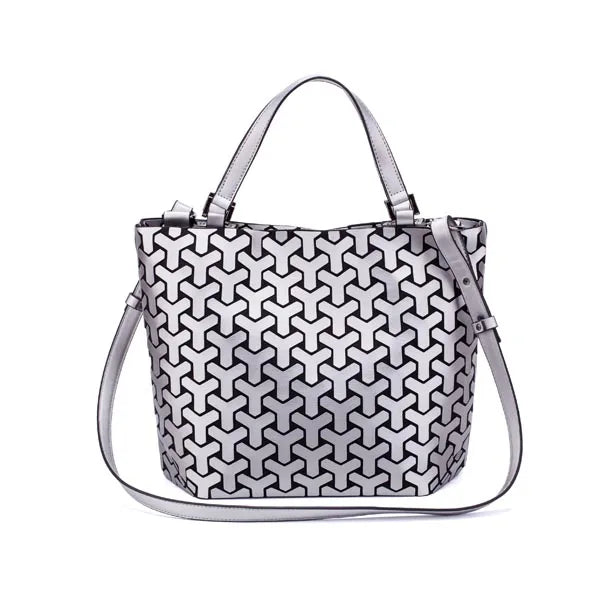Glow Geometric Tote Foldable Everyday Women’s Shoulder Bag on a white background