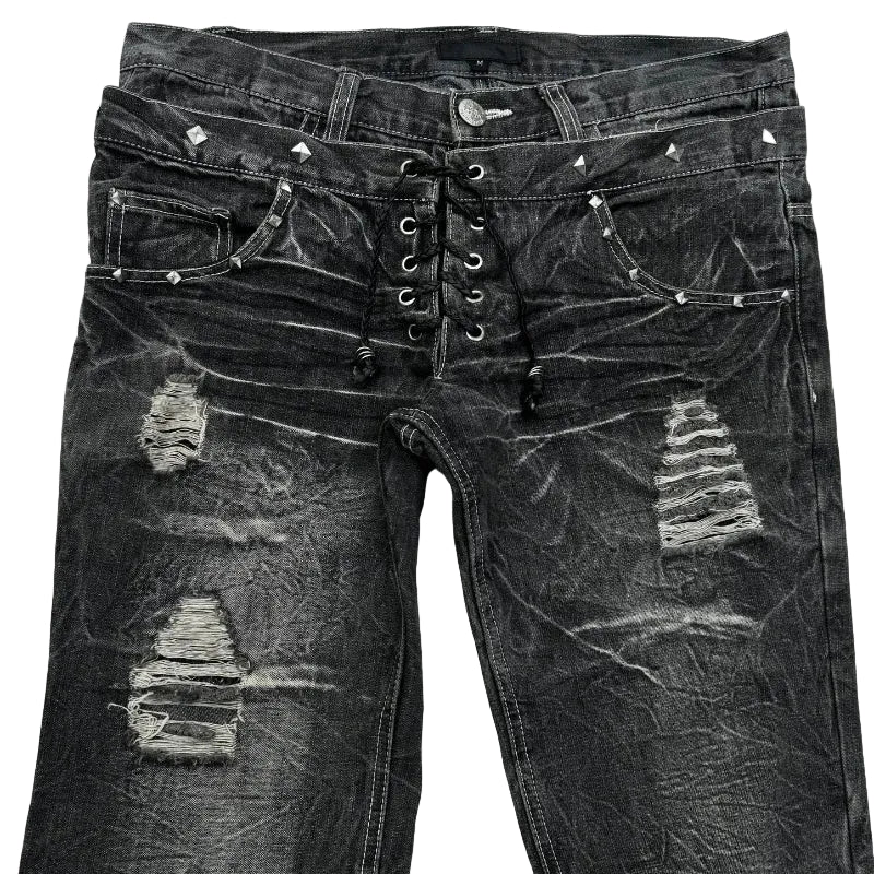 y2k jeans, washed flared jeans, gothic jeans, retro jeans, lace-up pants, double waist jeans, micro flared trousers, streetwear jeans, high street jeans, men women jeans, y2k streetwear pants, distressed denim, vintage jeans, punk jeans, goth streetwear, unisex jeans, high quality denim, fashion jeans men, fashion jeans women, retro streetwear trousers, bootcut jeans, casual denim pants, y2k fashion pants, edgy jeans, y2k retro flared jeans, gothic high waist jeans, y2k pants for men, y2k pants for women, 