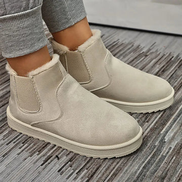 Women's Plus Size Warm Plush Ankle Snow Boots – Comfortable Cotton Winter Fashion Shoes, New Style