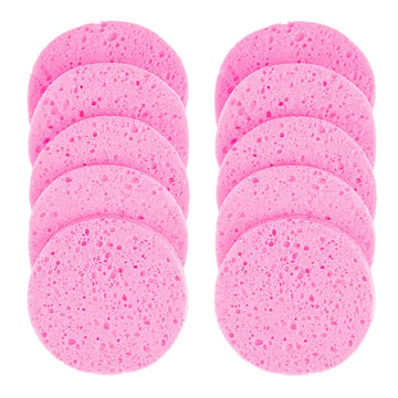 Face Round Makeup Remover Tool: Natural Wood Pulp Sponge, Cellulose Compress Cosmetic Puff, Facial Washing Sponge (5/10pcs, 6/7/8/9cm).