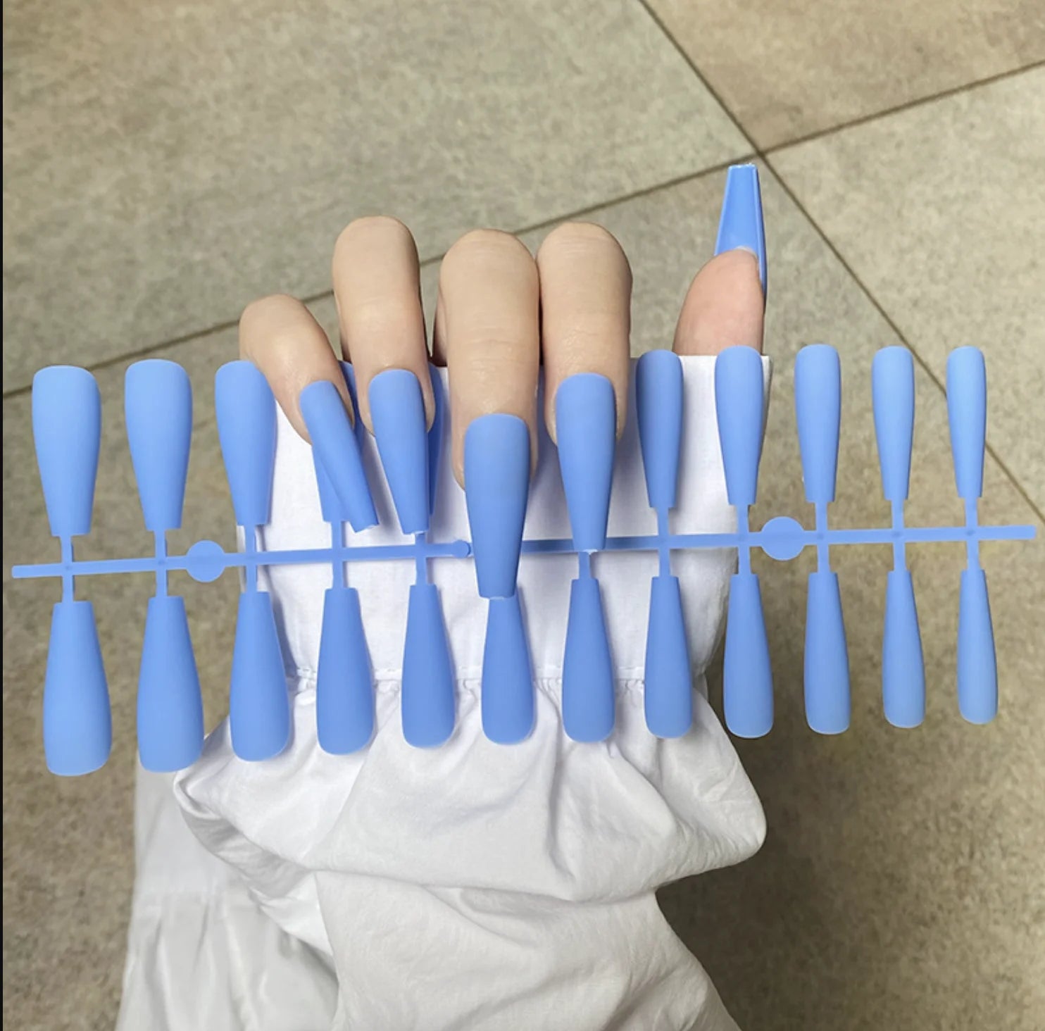 24 Tips/Set Matte Super Long Coffin False Nails - Artificial Fingernails for Nail Beauty, Finger Manicure.