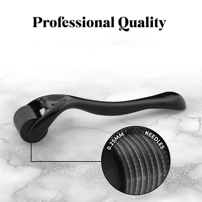 Derma Roller for Skin, Beard, and Hair - 0.2mm/0.25mm/0.3mm needles. Micro Face Roll Tool with 540 Needles for Facial, Body, and Hair Growth.