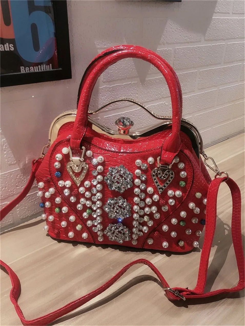 High-grade Rhinestone Handbag: New Personality Fashion Handbags, Diamond Ladies Handbag, Shoulder Bag, Messenger Shell Bag.