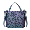 Luminous Bao Bag Reflective Geometric Quilted Shoulder Bags for Women, Plain Folding Handbags, Bolsa Feminina