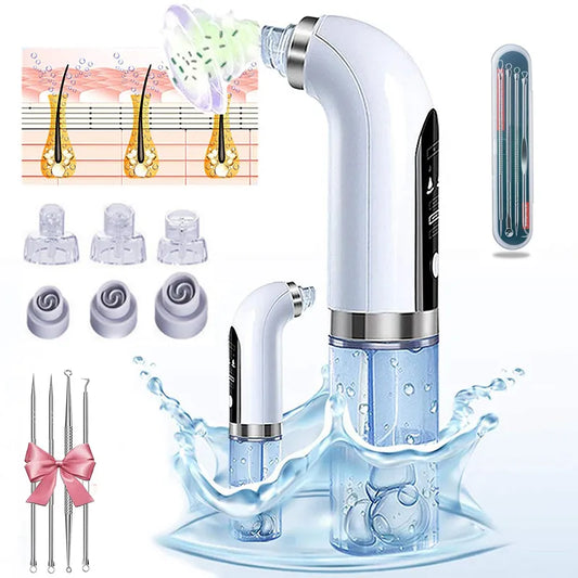 Blackhead Remover / Pore Vacuum Cleaner / Electric Micro Small Bubble Facial Cleansing Machine - USB Rechargeable Beauty Device.