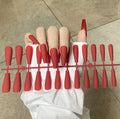 24 Tips/Set Matte Super Long Coffin False Nails - Artificial Fingernails for Nail Beauty, Finger Manicure.