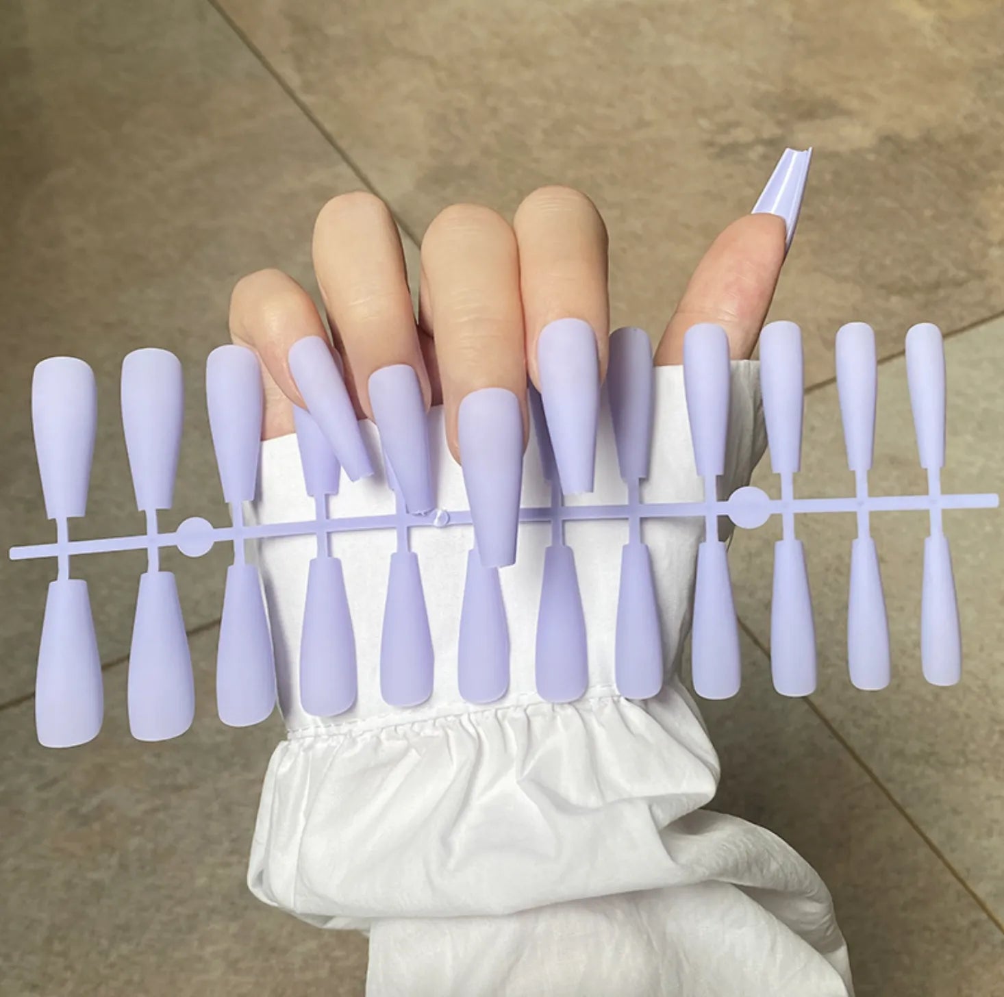 24 Tips/Set Matte Super Long Coffin False Nails - Artificial Fingernails for Nail Beauty, Finger Manicure.